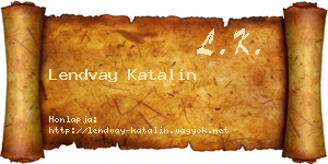 Lendvay Katalin névjegykártya