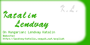 katalin lendvay business card